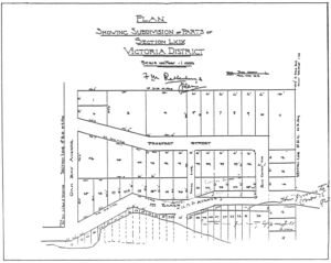 Subdivision and Plan from Francis M Rattenbury circa 1898